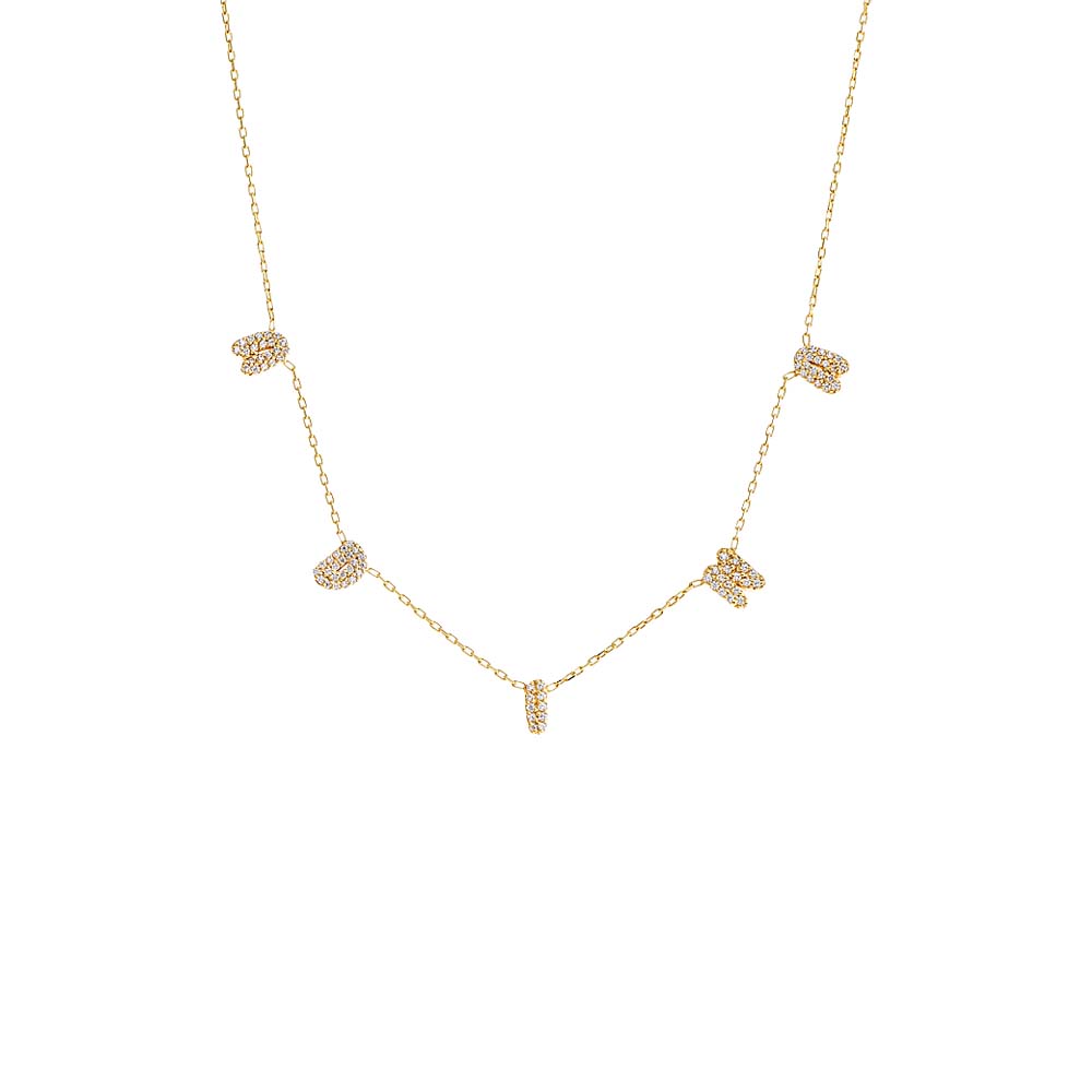 Gold Pave Scattered Name Chain Necklace - Adina Eden's Jewels