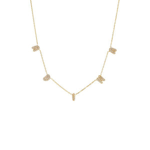 Gold Pave Scattered Name Chain Necklace - Adina Eden's Jewels