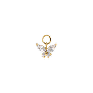 14K Gold Mini CZ Butterfly Charm 14K - Adina Eden's Jewels
