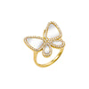  Pave Outlined Stone Butterfly Ring - Adina Eden's Jewels
