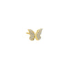 Gold / Single CZ Pave Butterfly Stud Earring - Adina Eden's Jewels