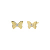 Gold / Pair CZ Butterfly Stud Earring - Adina Eden's Jewels