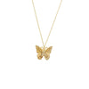 Gold Pave Initial Butterfly Pendant Necklace - Adina Eden's Jewels