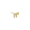 Gold / Single Mini Pavé Chai Stud Earring - Adina Eden's Jewels