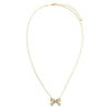 Pave X Baguette Mini Bow Tie Link Necklace - Adina Eden's Jewels