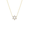 14K Gold Diamond Solitaire X Baguette Star Of David Necklace 14K - Adina Eden's Jewels
