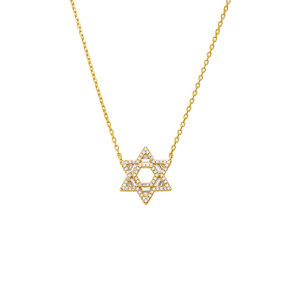 Gold Pave Large Star Of David Pendant Necklace - Adina Eden's Jewels