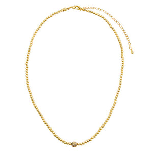 CZ Pave Accented Ball Necklace - Adina Eden's Jewels