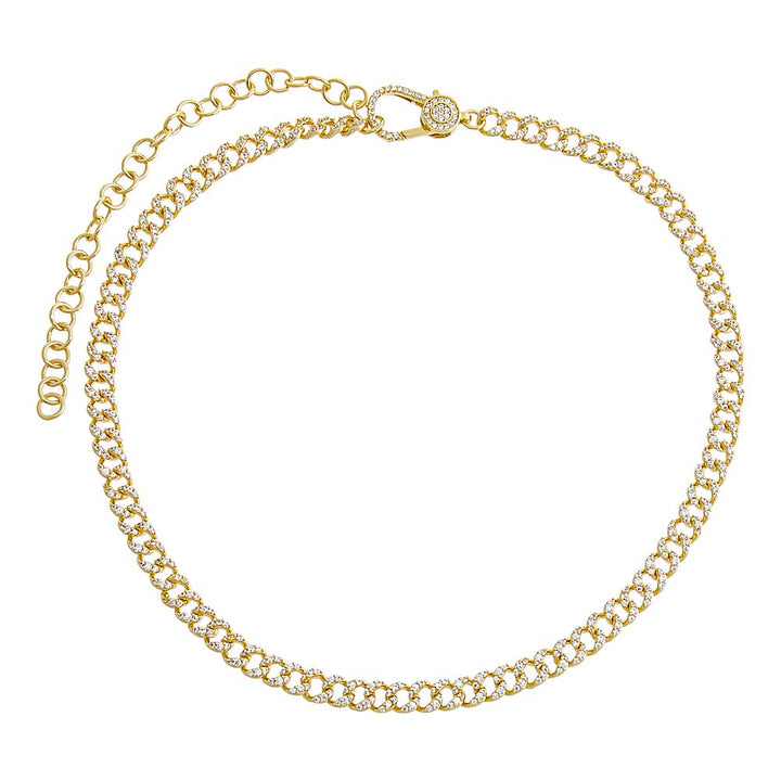 Gold Pave Cuban Link Necklace - Adina Eden's Jewels