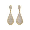 Gold Pave Graduated Dangling Teardrop Stud Earring - Adina Eden's Jewels