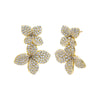 Gold Pave Graduated Double Flower Drop Stud Earring - Adina Eden's Jewels