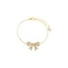 Gold Mini Pave Bow Tie Bracelet - Adina Eden's Jewels