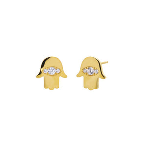 Gold Evil Eye X Hamsa Stud Earring - Adina Eden's Jewels