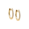 10 MM / Pair / 14K Gold Diamond Huggie Earring 14K - Adina Eden's Jewels