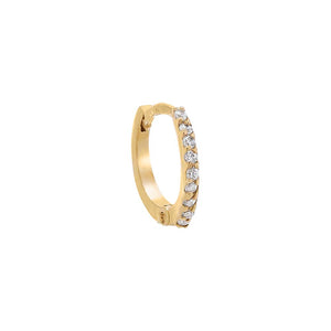14K Gold / Single CZ Cartilage Huggie Earring 14K - Adina Eden's Jewels