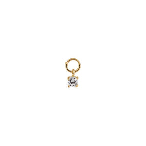 14K Gold Tiny CZ Four Prong Charm 14K - Adina Eden's Jewels