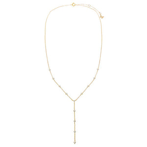  Multi CZ Embedded Lariat Necklace - Adina Eden's Jewels