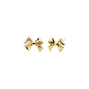 Pave Outlined Bow Tie Stud Earring
