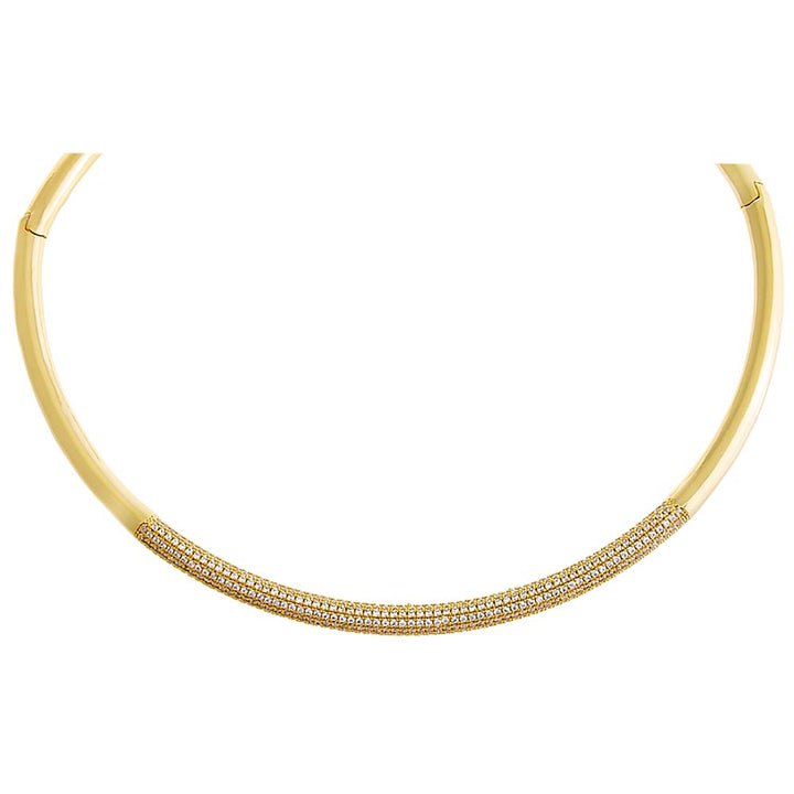  Pave Accented Collar Choker Necklace - Adina Eden's Jewels