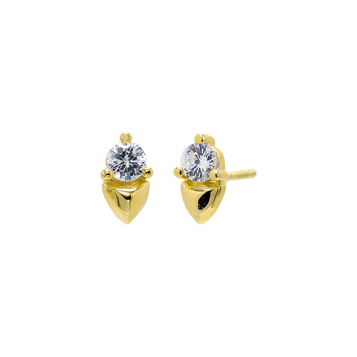 Gold / Pair Mini CZ/Solid Stud Earring - Adina Eden's Jewels