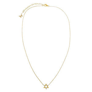  Pave Accented Star Of David Pandant Necklace - Adina Eden's Jewels