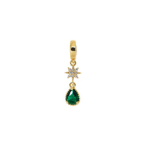 Emerald Green Emerald CZ Drop Star Charm - Adina Eden's Jewels