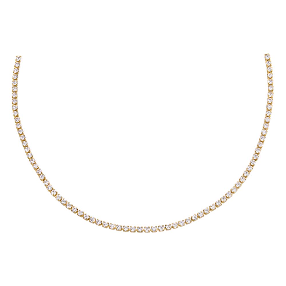 Gold Thin Tennis Choker - Adina Eden's Jewels
