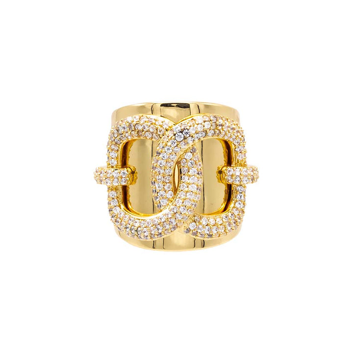  Pave Chain Link Super Wide Band Ring - Adina Eden's Jewels