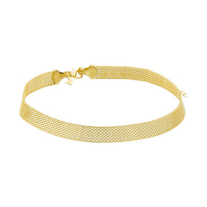 Gold Wide Mesh Chain Choker Necklace - Adina Eden's Jewels