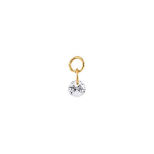 14K Gold Tiny Floating CZ Charm 14K - Adina Eden's Jewels