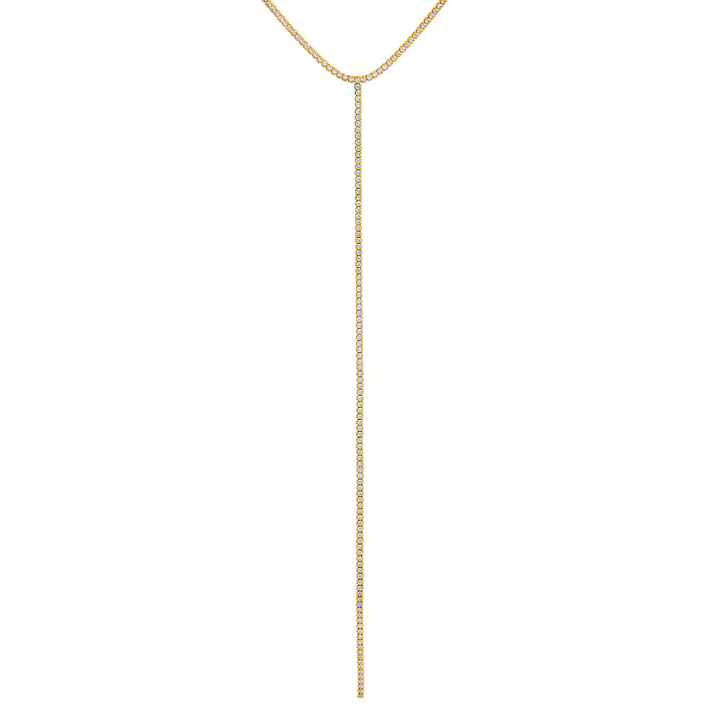 CZ Tennis Lariat Necklace