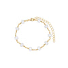 Pearl White Multi Pearl Beaded Chain Bracelet - Adina Eden's Jewels
