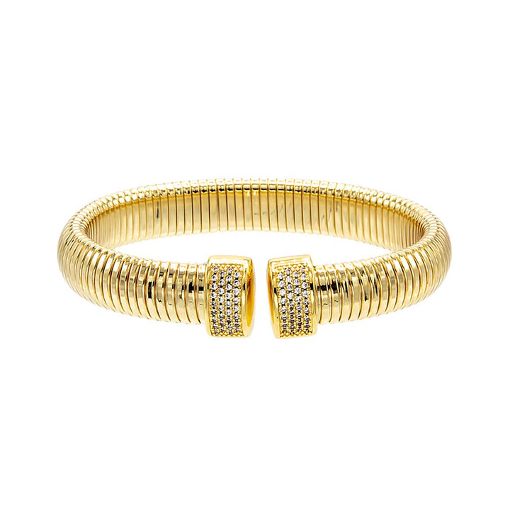 Gold Chunky Pave Open Snake Chain Bracelet - Adina Eden's Jewels