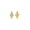 Gold / Pair Pave Double Spike Stud Earring - Adina Eden's Jewels
