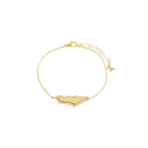 Gold Pave Outlined Map Of Israel Bracelet - Adina Eden's Jewels