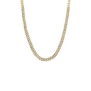 Gold Pave Chunky Cuban Link Necklace - Adina Eden's Jewels