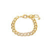 Gold Pave Accented Chunky Cuban Link Bracelet - Adina Eden's Jewels