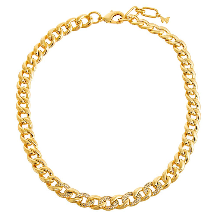  Solid/Pavé Chunky Cuban Link Necklace - Adina Eden's Jewels