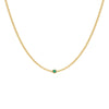 Emerald Green Colored Single Bezel Cuban Necklace - Adina Eden's Jewels