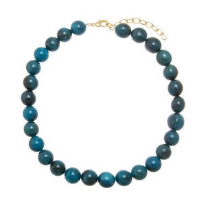 Blue / 14MM / 16IN Apatite Quartz Natural Stone Ball Chain Necklace - Adina Eden's Jewels