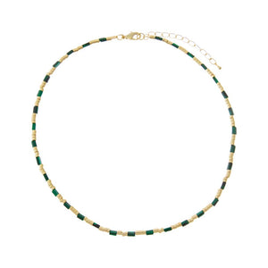 Malachite Golden Malachite Gemstone Choker Necklace - Adina Eden's Jewels