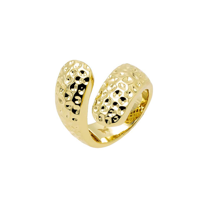 Gold / 7 Indented Puffy Open Claw RIng - Adina Eden's Jewels