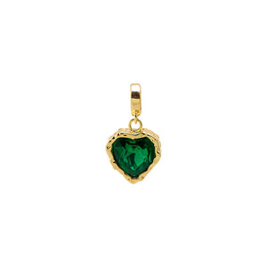 Emerald Green Green Heart CZ Charm - Adina Eden's Jewels