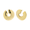 Gold Pave Flattened Open Loop Stud Earring - Adina Eden's Jewels