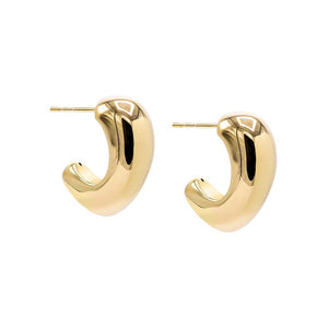 14K Gold Fluid Gold Chunky On The Ear Stud Earring 14K - Adina Eden's Jewels