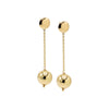 Gold Solid Ball Chain Drop Stud Earring - Adina Eden's Jewels