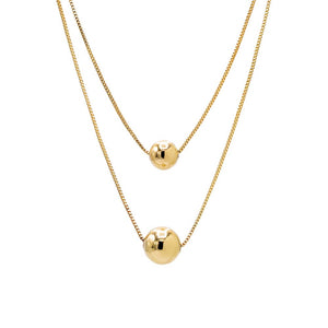 Gold Double Graduated Ball Necklace - Adina Eden's Jewels