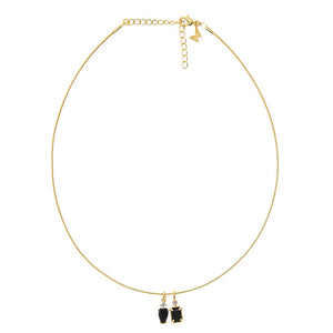 Onyx Dangling Charm Omega Chain Necklace