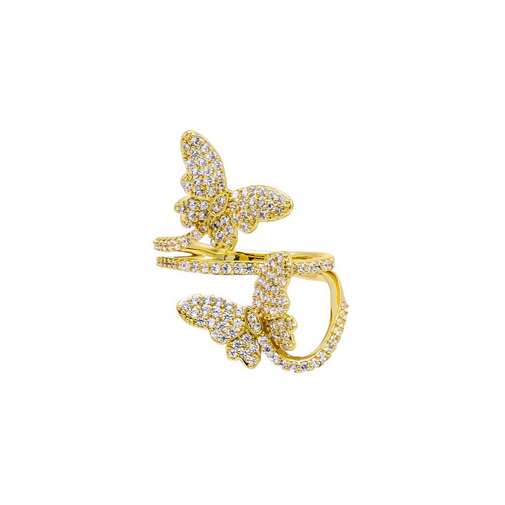  Double Pave Butterfly Wrap Ring - Adina Eden's Jewels