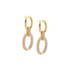 Gold Solid/Pave Open Circle Drop Stud Earring - Adina Eden's Jewels